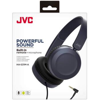 Jvc Наушники HA-S31M-A-E, 1,2м, 140г, 32Ω, 3,5mm minijack, стерео, микрофон, управление громкостью (JVC HA-S31M-A-E)