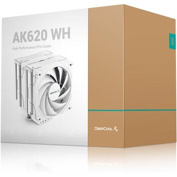 Deepcool CPU Dzesētājs AK620 R-AK620-WHNNMT-G-1, 68.99 cfm, 2 ventilatori, 6 siltuma caurules, 28 dBA (R-AK620-WHNNMT-G-1)