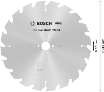Ripāģa disks 315x30mm Construct wood top 20, Galda zāģiem PRO CONSTRUCT WOOD RIPZĀĢA ASMENS, 2608640691, BOSCH (2608640691)