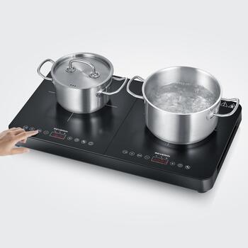 Severin Индукционная плита DK 001027, 3400W, 2 конфорки, температура 60-240°C, сенсорное управление, 180 мин таймер (DK 001027)