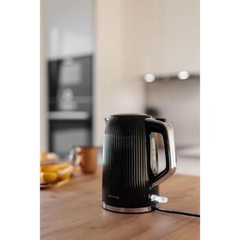 Gorenje Чайник K17DPB, 1.7 L, 2200 W, Пластик/Нержавеющая сталь, 360° поворотная база, Черный (K17DPB)