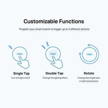 Tp-Link умная кнопка TAPOS200B, батарея CR2032, 868MHz, 922MHz, 0~40°C, iOS 10+, Android 5.0+, умные действия (TAPOS200B)