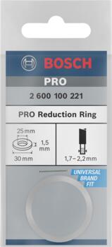 Reducējošais gredzens 30 x 25 x 1,5 mm, Rokas ripzāģiem, rokas sausajiem griežņiem, paneļzāģiem, galda zāģiem PRO REDUCTION RING RIPZĀĢA ASMENIM, 2600100221, BOSCH (2600100221)