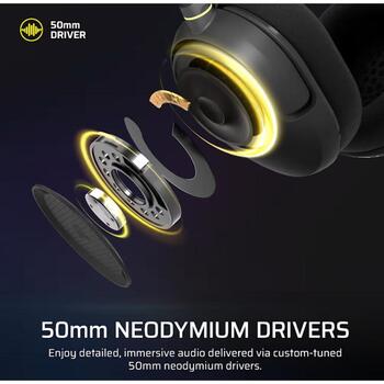 Corsair spēļu austiņas HS35 v3 CA-9011399-WW, 50 mm, 32 Ω, 113 dB, 20 Hz–20 kHz, 1.8 m, 3,5 mm, stereo, mikrofons, oglekļa (CA-9011399-WW)