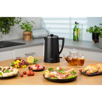 Zelmer Электрический чайник ZCK8020B 71505538P, 1500 W, 1.7 л, черный, нержавеющая сталь, автоматическое отключение (71505538P)