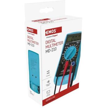 Emos Мультиметр MD-210 M0391N, 20 µA – 10 A, 200–300 V, 200 mV – 300 V, 200 Ohm – 2 MOhm, 3,5 разряда, ручной выбор диапазона (M0391N)