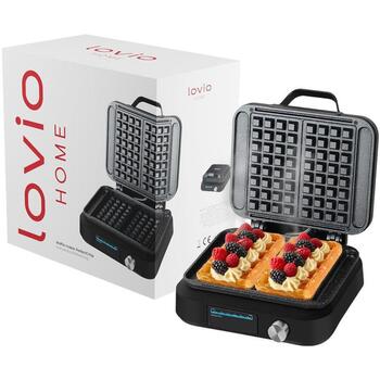 Lovio Vafeļu panna LVWF002BK, 1500W, 2 vafeles, 6 pakāpju regulēšana, skaņas paziņojumi, neslīdošas kājiņas (LVWF002BK)