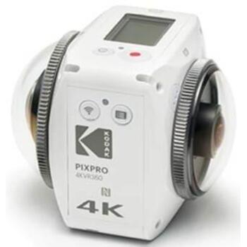 Kodak Экшн-камера 4KVR360, 0.13кг, 6.76см, 5.5см, 5.5см, 20.68МП, 7360x3680, 1250мАч, HDMI Type D, USB 2.0, WiFi, Bluetooth, IPX5 (4KVR360)