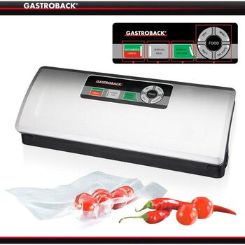 Gastroback Вакуумный упаковщик 46008, 120 W, 2,3 кг, 370 x 144 x 74 мм, 750 мбар, 220-240 В, 50 Гц (46008)