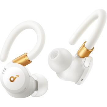 Anker Soundcore наушники с крючком Sport X20 A3968G21, 48ч, 12ч, 11мм, 20-20кГц, Bluetooth 5.3, ANC, белый/золотой, in-ear (A3968G21)