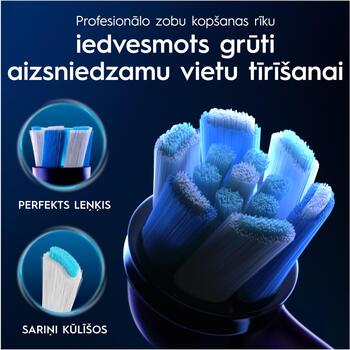 Oral-B Nomaināmās zobu birstes galviņas iO UltimateClean iO UC EB4, 4 gab., melnas, pieaugušajiem, vidēja cietība (iO refill UltimateClean Black 4)