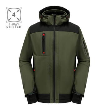 Softshell jaka ar kapuci, 2XL, Pesso, zaļa (ACROPOLISOG2XL)