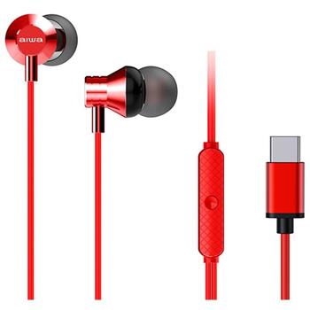 Aiwa ESTM-50USB-C/RD, 10mm, 16Ω, 20Гц-20кГц, 105дБ, USB-C, микрофон, пульт, 120см, 13г (ESTM-50USB-C/RD)