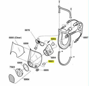 3M Ieplūdes vārsts T6893, 0.001 kg, saderīgs ar 3M 6000 sērijas pilnām un pusmaskām (T6893)
