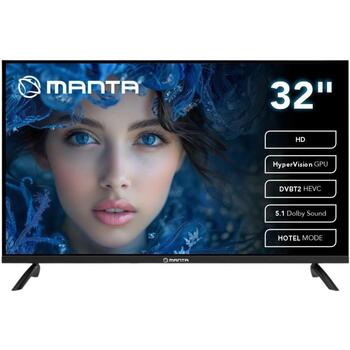 Manta televizors MATV001LHN32, 32 collas, 1366 x 768, 3000:1, 30000:1, 2x8 W, 2xUSB 2.0, 2xHDMI, 1xCI+, viesnīcas režīms (MATV001LHN32)