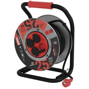 Emos Уличный удлинитель катушка P19222, 25 м, 4 розетки, 16 А, 230 В, IP44, H07RN-F 1,5 мм2, резина/неопрен (P19222)