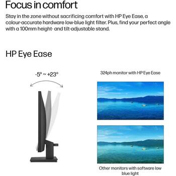 HP S3 Pro 324ph (60.5 cm (23.8 inches), black, FullHD, IPS, HDMI, DP, VGA, 100Hz panel) (B0BU9UT#ABB)