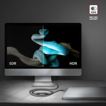 Axagon Видео Кабельный Адаптер RVC-HI2M 0.25m USB Type-C на HDMI 2.1a 4K/60Hz HDR10, 23g, 65x22x10mm (RVC-HI2M)