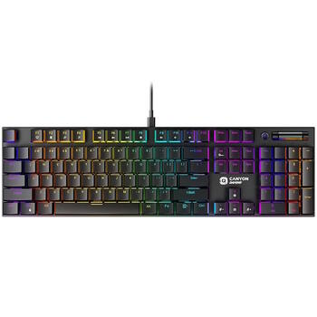 Vadu mehāniskā spēļu klaviatūra 105 taustiņi RGB apgaismojums MX Red 50 M cikli USB Cometstrike GK-55 EN/RU Melna CND-SKB55-RU CANYON (CND-SKB55-RU)