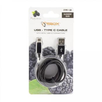 Sbox USB-TYPEC-15B USB->Type C M/M 1.5m Blackberry Black (USB-TYPEC-15B)