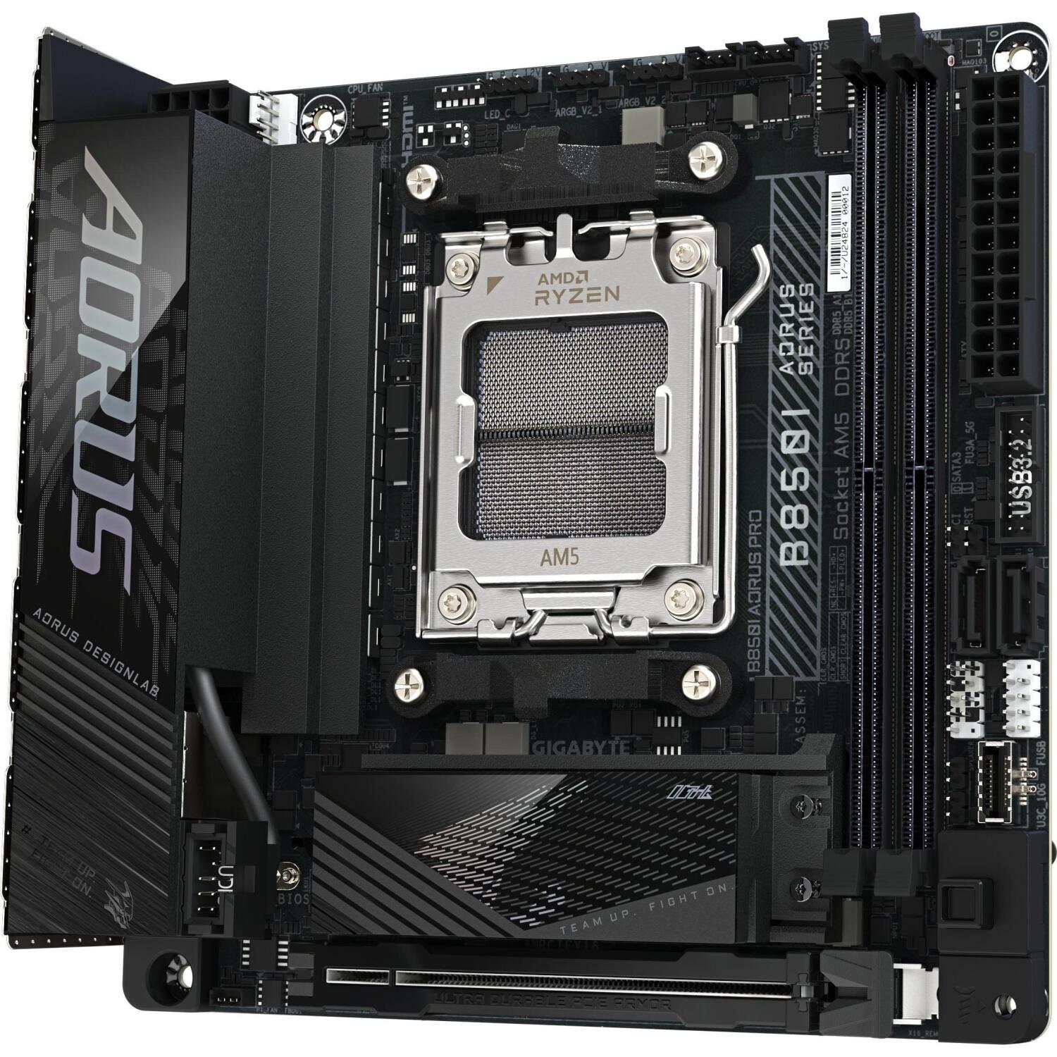 Gigabyte B850I AORUS PRO материнская плата, B850I AORUS PRO, 2.5GbE, 802.11a/b/g/n/ac/ax/be, Bluetooth 5.4, DDR5, 2xSATA, 2xM.2 (B850I AORUS PRO)