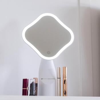 Rio Зеркало для макияжа MMIF-EU/1.1, белое, LED подсветка, USB зарядка, 360° поворот, сенсорное управление (MMIF-EU/1.1)