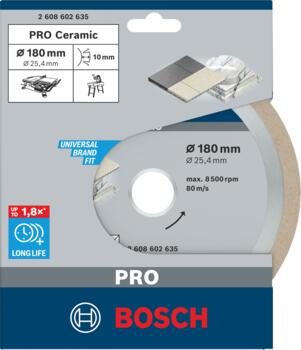 Flīžu griežņiem PRO CERAMIC DIMANTA GRIEZĒJDISKS, 2608602635 BOSCH (2608602635)