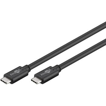 Goobay kabelis 67975, USB-C uz USB-C, 0.5 m, USB 3.2 GEN1, 3 A, 5 Gbit/s, melns, datu pārsūtīšanai, uzlādei (67975)