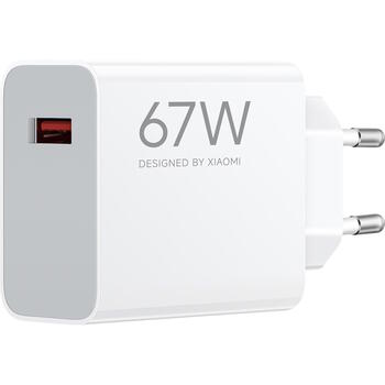 Universāls tīkla lādētājs mobīlajām ierīcēm ar USB Type-A HyperCharge 67W balts BHR07SKEU Xiaomi (BHR07SKEU)