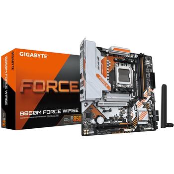 Gigabyte B850M FORCE WF6E mātesplate, AMD Ryzen 9000 sērijas, 8+2+2 fāzes digitālais VRM, līdz 9600MHz DDR5, 3*M.2, Wi-Fi 6E (B850M FORCE WF6E)