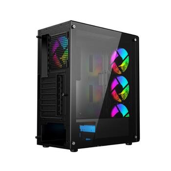 Gembird Корпус компьютера Fornax 400X CCC-FC-400X, 390x200x449mm, 6 отсеков для дисков, 1xUSB 2.0, 2xUSB 3.0, 12см вентилятор (CCC-FC-400X)