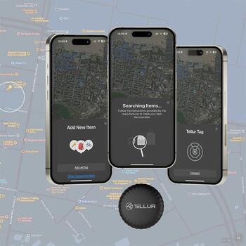 Tellur Anti-Lost Device TLL173021, 10g, 1gads, BLE 5.2, 20m, maināma baterija, Apple Find My (TLL173021)