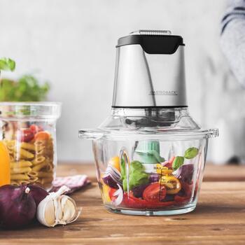 Gastroback Мини-измельчитель 40961, 0,6 L, 400 W, 2 скорости, 3 лезвия, стеклянная чаша, нержавеющая сталь, кнопки (40961)