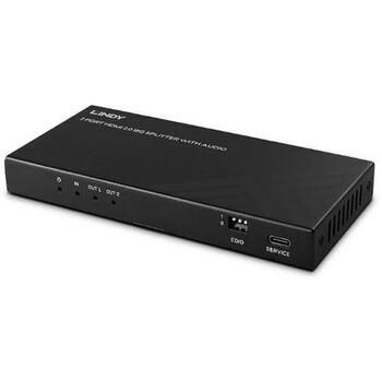 Lindy видеораспределитель 38534 2 HDMI 8K60, 8K 60Hz, HDR, извлечение аудио, переключатель понижения разрешения (38534)