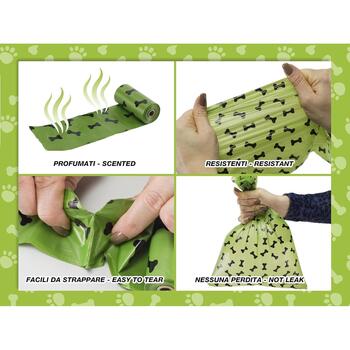 Beper пакеты для собачьих экскрементов C207PET012, 3 рулона, 45 пакетов, 23x33см, прочные, ароматизированные, легко отделяемые (C207PET012)