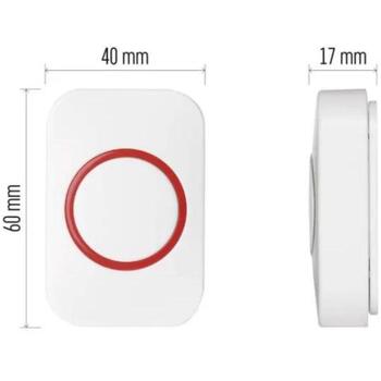 Emos Уличная кнопка дверного звонка P5732T, 1 шт., 17x40x60mm, IP44, 1x3V CR2032, беспроводная, 433MHz, до 100m (P5732T)