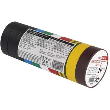Emos PVC изоляционная лента F61999, 20 м, 19 мм, 10 шт., Устойчивость к УФ, водоотталкивающая, изоляция кабеля (F61999)