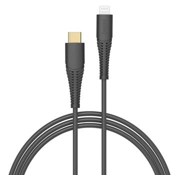 Hama USB kabelis 00201602, 1.5m, USB 2.0, melns, Lightning spraudnis, USB Type-C spraudnis, 3A, 480Mbit/s (00201602)