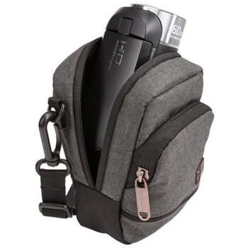 Case Logic Era CECS101 OBSIDIAN, kompakta kameras soma, 109g, 10.9x6.6x19.1cm, melange audums, melna, noņemama plecu siksna (3205278)