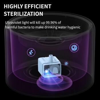 Viedā mājdzīvnieku dzirdinātava ar UVC sterilizāciju, filtrācijas sistēmu un 1.35 L ietilpību Eversweet 3 Pro Stainless Steel Balts PETKIT (P4108 UVC)