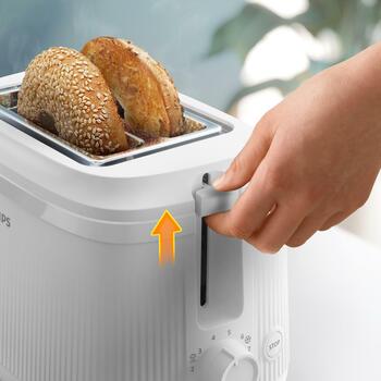 Philips Toaster HD2511/00, 900 Вт, 2 тоста, 8 уровней поджаривания, 2 слота, механизм высокого подъема, металлический корпус (HD2511/00)