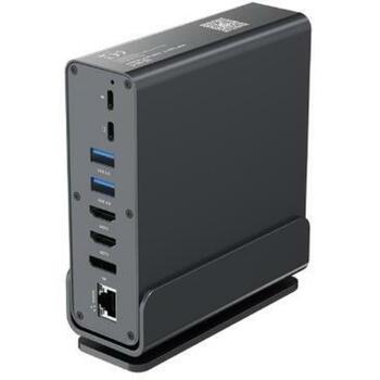 Gembird адаптер 15-в-1 A-CF-COMBO15-01 USB-C 4 AF, 2 HDMI, 1 DisplayPort, 1 RJ45, 1 аудио, 1 кардридер, серый (A-CF-COMBO15-01)