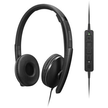 Lenovo наушники 4XD1M45627, USB-C, черные, стерео, шумоподавление, микрофон, ответить/завершить (4XD1M45627)