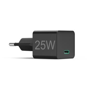Hama 00201651 USB-C lādētājs, 25W, 100-240V, 1xUSB-C, PD, Quick Charge 3.0, melns (00201651)
