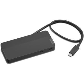 Lenovo USB-C Dual Display Travel Dock w/o Adapter 40B90000WW, 1 x RJ-45, 1 x USB-A 10 Gbps, 2 x USB-C 10 Gbps, 1 x HDMI, 65 W (40B90000WW)