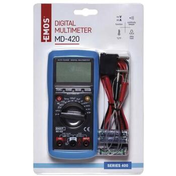 Emos Мультиметр MD-420 M0420, 2-300V AC, 200mV-300V DC, 1000A, 200Ω-20MΩ, 3,5 цифровой дисплей, автоматическое отключение (M0420)