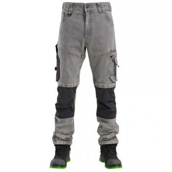 Pesso Рабочие брюки KD155_GREY-3XL, 3XL, джинсовая ткань, эластичная, высокая износостойкость, регулируемый пояс, STONE GUARD™ (KD155_GREY-3XL)