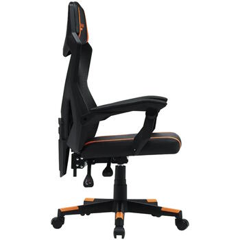 Spēļu krēsls ar mesh atzveltni 90°–135° regulējama atzveltne Class-3 gāzes pacēlājs līdz 120 kg Flow MCH01 Melns-Oranžs CNE-MCH01 CANYON (CNE-MCH01)