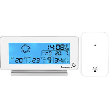 2Measure 250102 метеостанция, беспроводная, с датчиком, белая, 30м, 433МГц, DCF77, память (250102)
