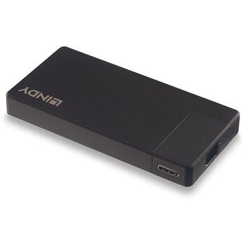 Lindy док-станция USB-C 43336 4K HDMI 1, USB 3.2 1, PD 3.0 100W, черный (43336)